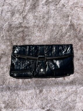 Matt & Nat Vegan Patent Leather Black Clutch